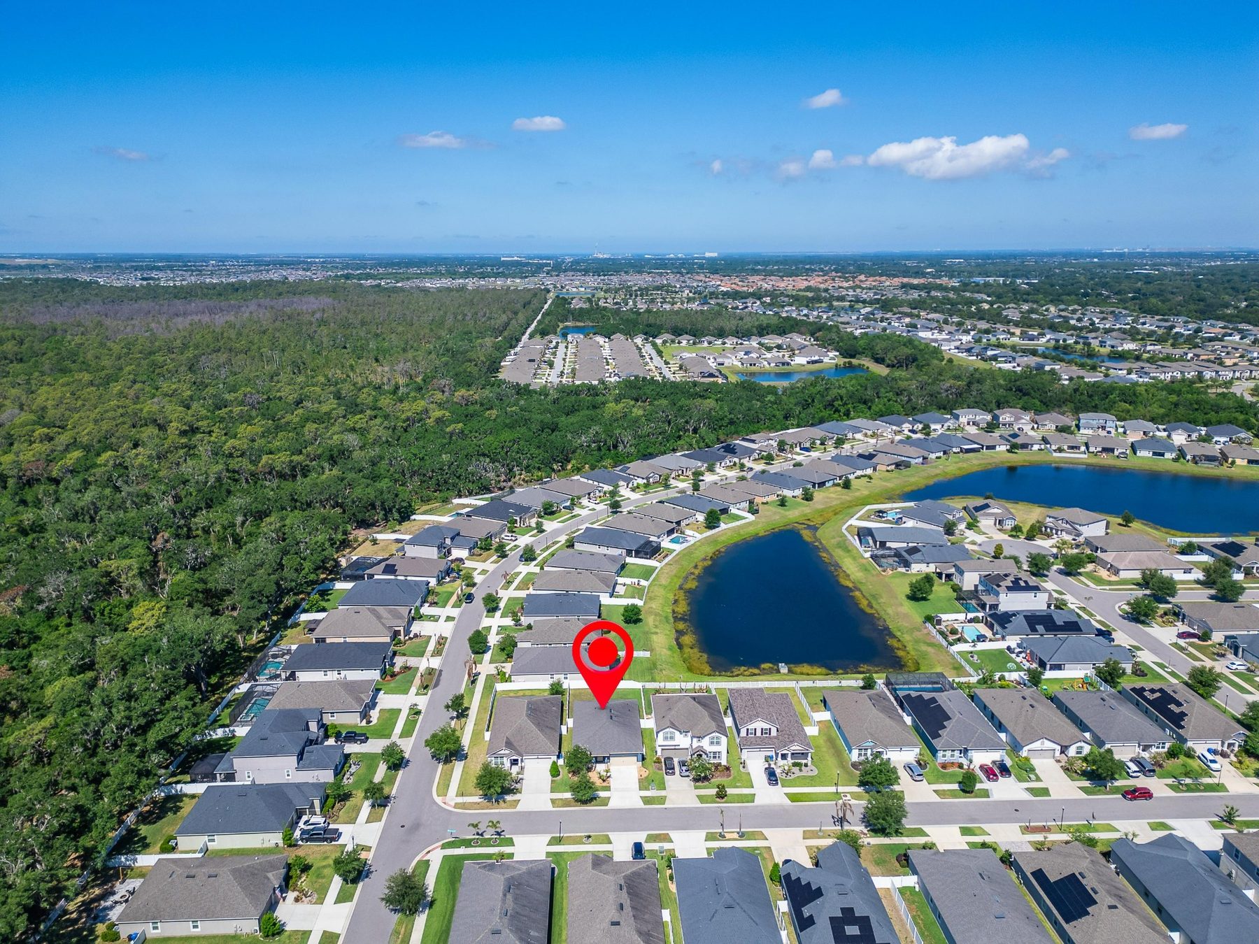 Aerial view of 13517 Texas Sage Place in Triple Creek